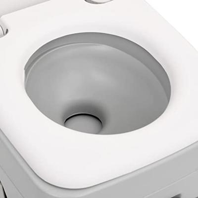 VidaXL Campingtoilet draagbaar 10+10 l hdpe grijs en wit