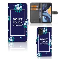 Motorola Moto G22 Portemonnee Hoesje Flowers Blue DTMP - thumbnail