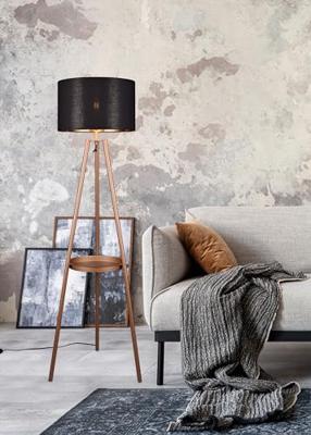 Trio Staande vloerlampColette zwart met goud - R41561065