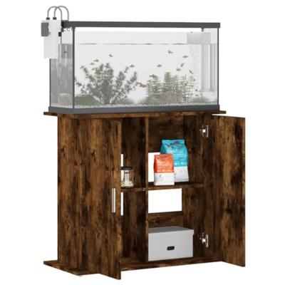 Aquariumstandaard 81x36x73 cm bewerkt hout gerookt eikenkleurig - thumbnail