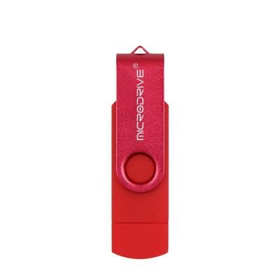 MicroDrive 32GB USB 2 0 mobiele computer dual-use roterende OTG Metal U disk (rood)
