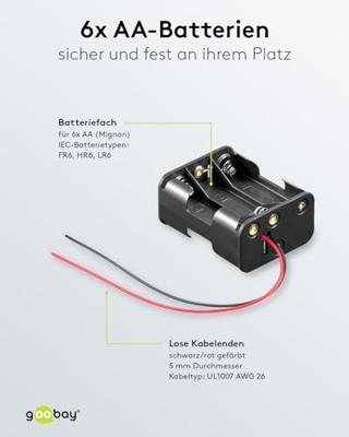 Goobay Batterijhouder 6X AA, kabel, 81216