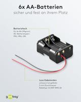 Goobay Batterijhouder 6X AA, kabel, 81216 - thumbnail