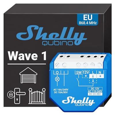 Shelly Qubino Wave 1 elektrische schakelaar Slimme schakelaar Blauw - thumbnail