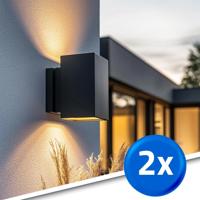 Solar led wandlamp up downlight sverre recht - voordeelset van 2 stuks - thumbnail