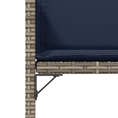 Tuinstoelen 4 st met kussens poly rattan grijs