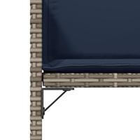 Tuinstoelen 4 st met kussens poly rattan grijs - thumbnail