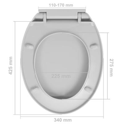 Toiletbril soft-close en quick-release ovaal lichtgrijs - thumbnail