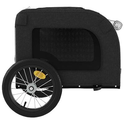 Hondenfietstrailer oxford stof en ijzer zwart en grijs - thumbnail