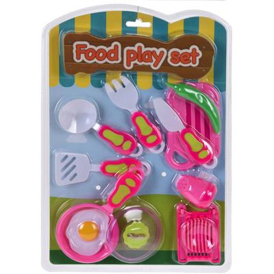 Free and Easy speelgoedetenset spiegelei roze/wit 10 delig