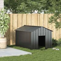 Hondenhok met dak 113x153x101 cm gegalvaniseerd staal - thumbnail