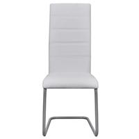 Eetkamerstoelen 2 st kunstleer wit - thumbnail