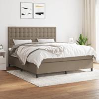 Boxspring met matras stof taupe 180x200 cm - thumbnail