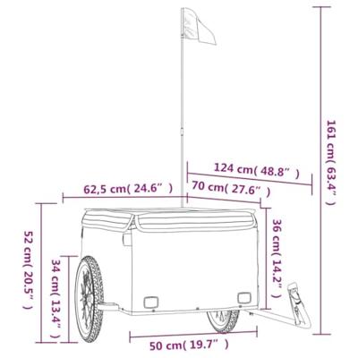 VidaXL Fietstrailer 45 kg ijzer zwart en grijs