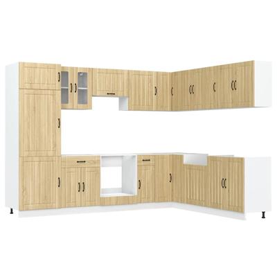 14-delige Keukenkastenset Lucca bewerkt hout sonoma eikenkleur