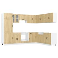 14-delige Keukenkastenset Lucca bewerkt hout sonoma eikenkleur - thumbnail