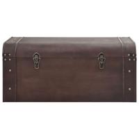 Schatkist met sloten 90x50x39,5 cm multiplex donkerbruin - thumbnail