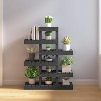 Plantenstandaard 85x25x109,5 cm massief grenenhout grijs - thumbnail