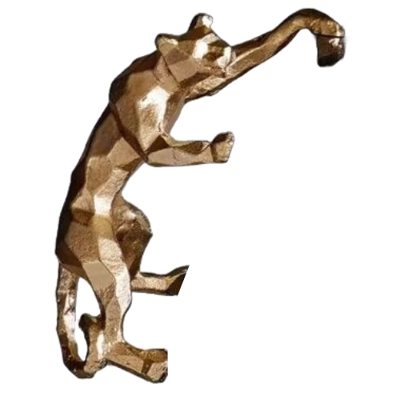 Vaas decoratie metaal - vaas decoratie Hanging Jaguar - vaas decoratie goud