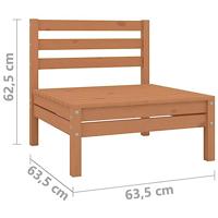 4-delige Loungeset massief grenenhout honingbruin - thumbnail