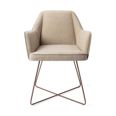 Jesper Home Eetkamerstoel 'Tome' Cross Rose, kleur Great Greige Jesper Home Eetkamerstoel 'Tome' Cross Rose, kleur Great Greige