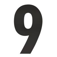 Intersteel Huisnummer 9 XXL hoogte 50 cm RVS/mat zwart - thumbnail