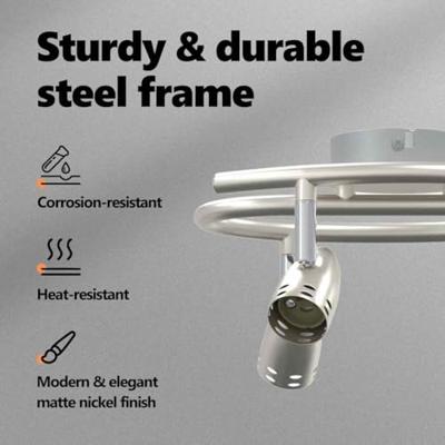 VidaXL Plafondspot met schijnwerpers nikkel 27 x 10 x 12 cm metaal