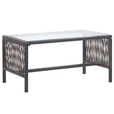 4-delige Loungeset met kussens poly rattan bruin 4-delige Loungeset met kussens poly rattan bruin