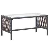 4-delige Loungeset met kussens poly rattan bruin - thumbnail