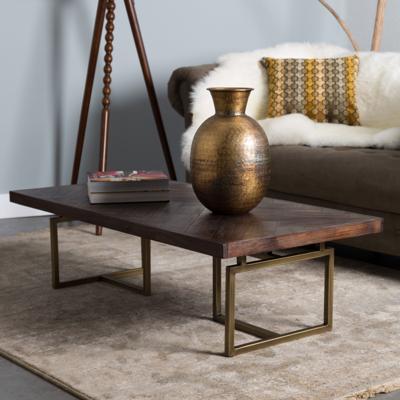 Dutchbone Salontafel 'Class' Antique Brass, 120 x 60cm, kleur Bruin