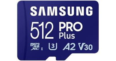 Samsung Pro Plus microSDXC 512GB + USB-adapter Micro SD-kaart Blauw