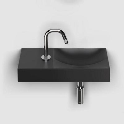 Clou Vale Fontein Met Kraangat Links Met Geïntegreerde Afvoer Zwart Mat Keramiek 45 cm Clou Clou Vale Fontein Met Kraangat Links Met Geïntegreerde Afvoer Zwart Mat Keramiek 45 cm Clou