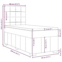 Boxspring met matras stof crèmekleurig 80x200 cm - thumbnail