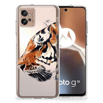 Smartphone hoesje Motorola Moto G32 Watercolor Tiger Smartphone hoesje Motorola Moto G32 Watercolor Tiger