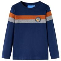 Kindershirt met lange mouwen dinosaurusprint 92 marineblauw - thumbnail