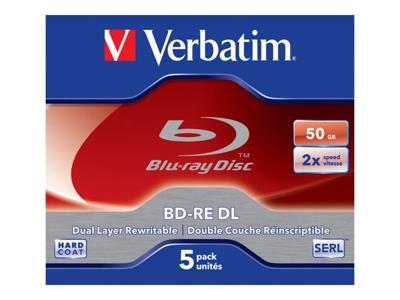 Verbatim 43760 Blu-ray BD-RE DL disc 50 GB 5 stuk(s) Jewelcase