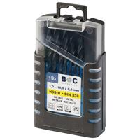 BC Borenset rolgewalst V 10 HSS DIN 338 type N 1,0-10,0 x 0,5mm, 19-delig - thumbnail