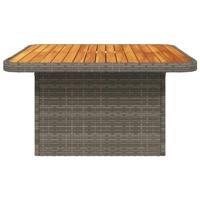 Tuintafel 80x80x71 cm poly rattan en acaciahout grijs - thumbnail