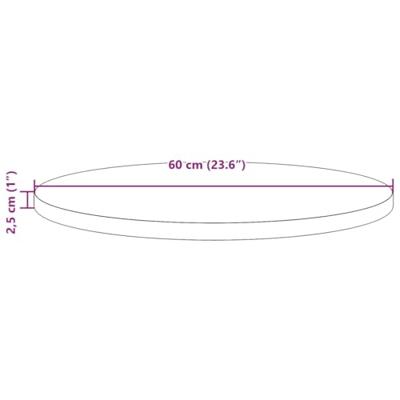 Tafelblad rond 60x2,5 cm massief grenenhout wasbruin