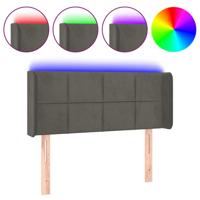 Hoofdbord LED 83x16x78/88 cm fluweel donkergrijs - thumbnail