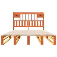 Bed met boekenkast zonder matras grenenhout wasbruin 160x200 cm - thumbnail