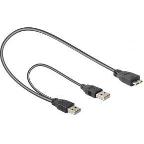 Delock 82909 Kabel USB 3.0 type A male + USB type A male > USB 3.0 type Micro-B male Delock 82909 Kabel USB 3.0 type A male + USB type A male > USB 3.0 type Micro-B male