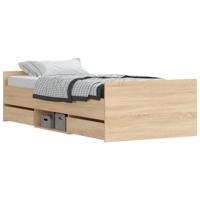 Bedframe met hoofd- en voeteneinde sonoma eikenkleur 90x200 cm - thumbnail