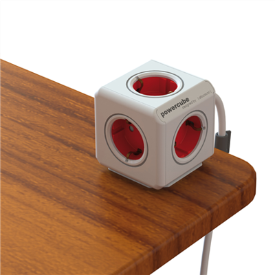 Allocacoc POWERCUBE 5-FACH Stekkerdoos met schakelaar Wit Randaarde stekker 1 stuk(s)