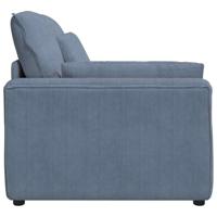 Modulaire bank Armleuning eindmodule met kussens 100 cm blauw - thumbnail