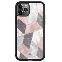 iPhone 11 Pro Max glazen hardcase - Stone grid - thumbnail