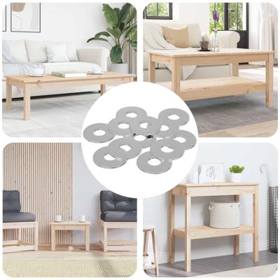 VidaXL Washers 12 pcs zilver 12 x 12 x 1,2 cm ijzer