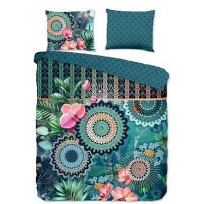 HIP Dekbedovertrek "mandala's en bloemen" - Petrol - (240x200/220 cm) - Katoen Satijn