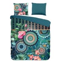 HIP Dekbedovertrek "mandala's en bloemen" - Petrol - (240x200/220 cm) - Katoen Satijn - thumbnail
