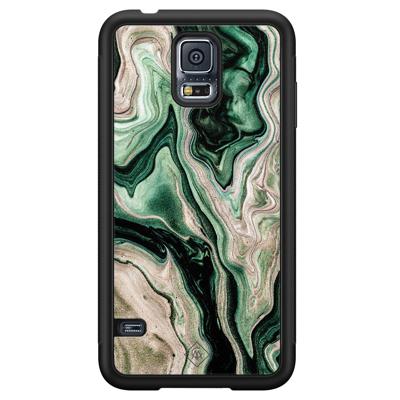 Samsung Galaxy S5 hoesje - Green waves